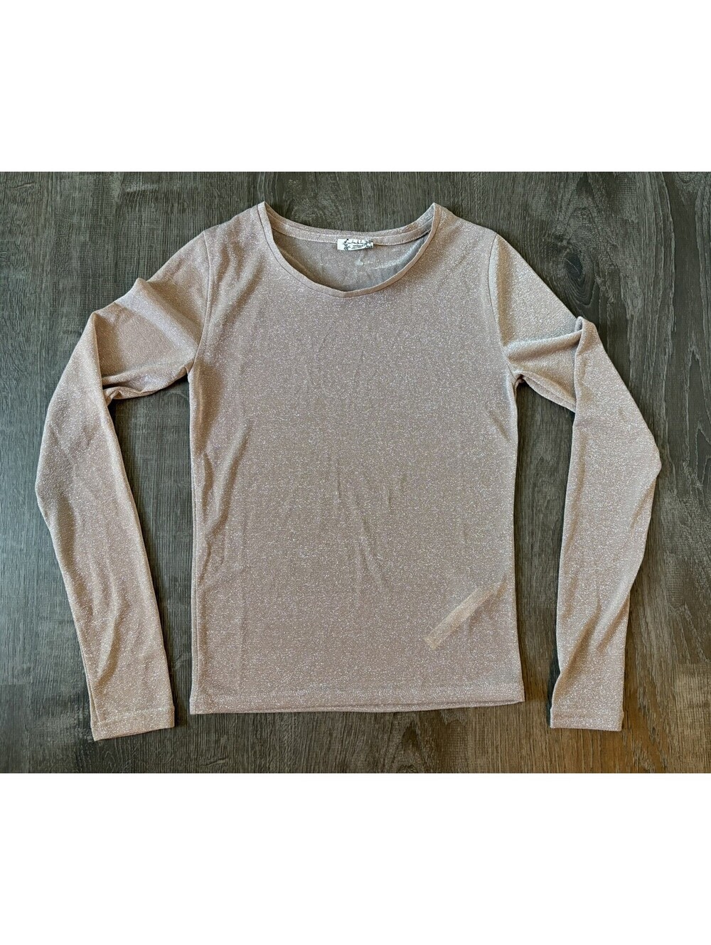 Free People FP Intimately Long Sleeve Sparkle T Shirt Women’s XS Sheer Pink
